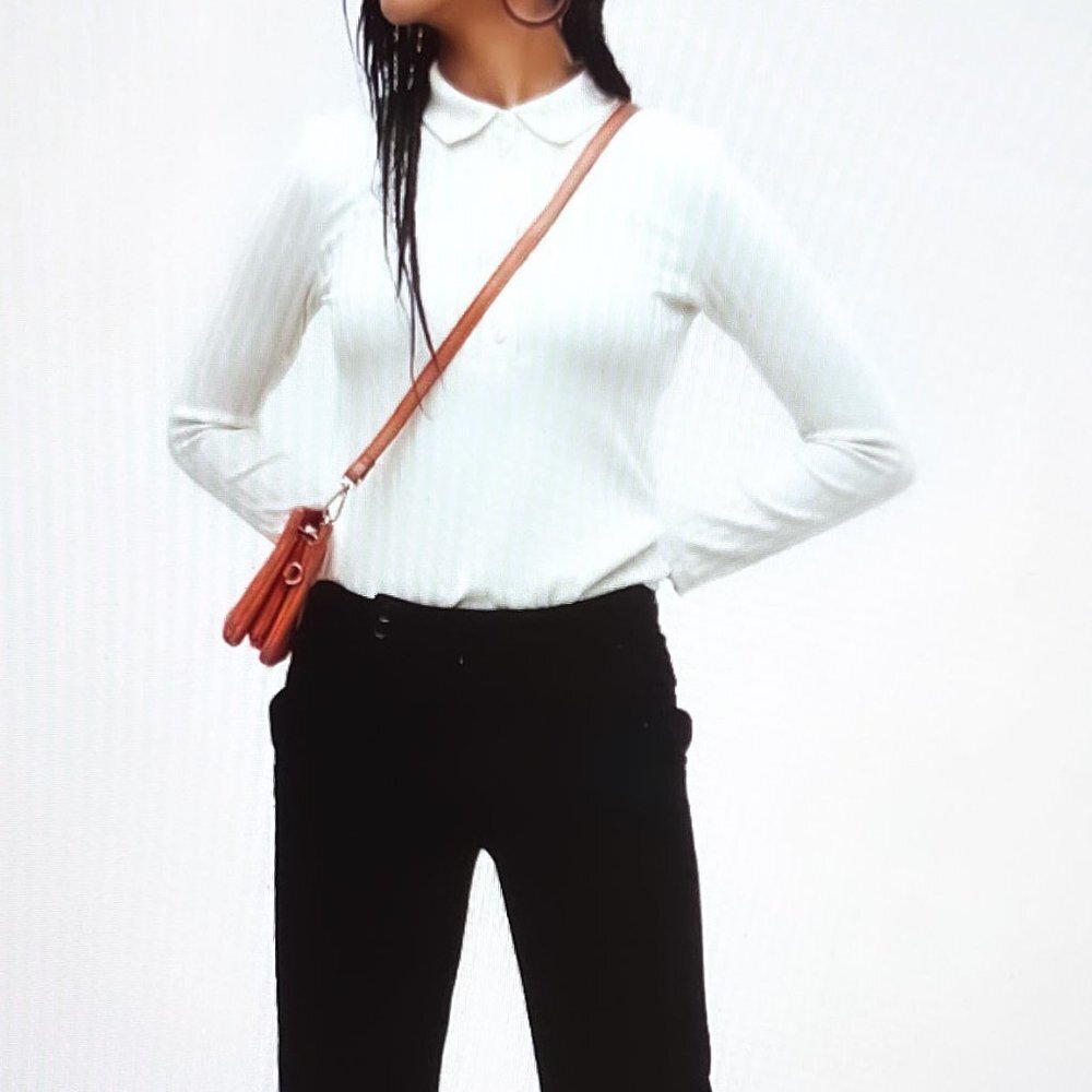 Vintage Crystal Kobe cable knit polo sweater Size Medium Petite